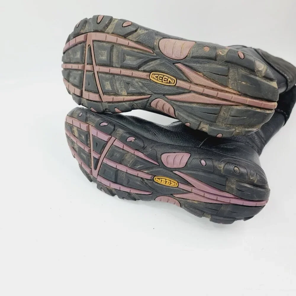 Keen Girl's Black Laken 1007817 Leather‎ Mid-Calf Winter Boots Size 4